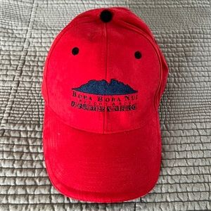 Bora Bora Nui Resort & Spa Red Embroidered Logo Baseball Cap - NEW
